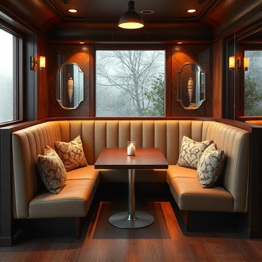 A cozy booth seating arrangement with comfortable cushions