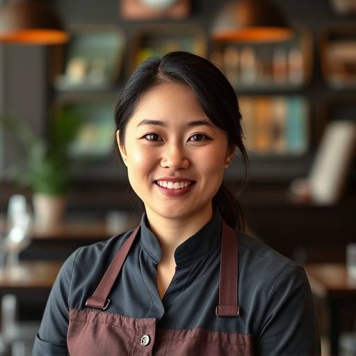 Olivia Chen, Restaurant Manager, looking friendly and professional